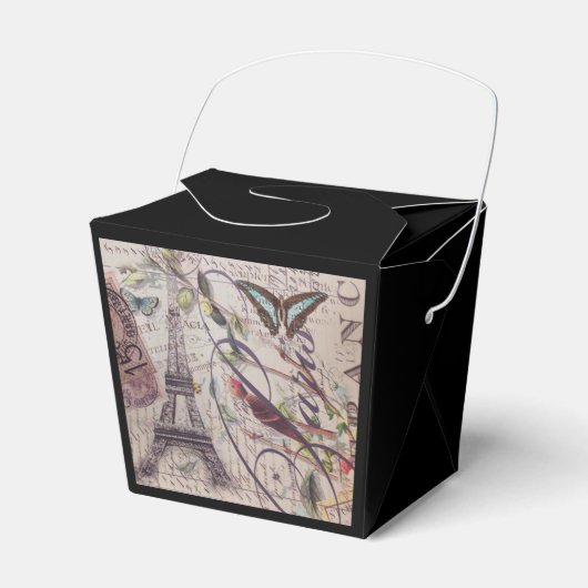 Script Französisch Land Schmetterling Paris Eiffel Geschenkschachtel (Vorderseite)