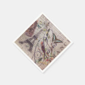 Script Französisch Land Schmetterling Paris Eiffel Serviette (Ecke)