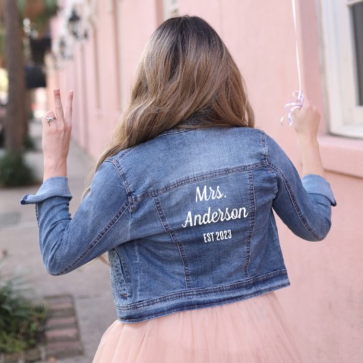 Script Frau Proud Bride mit feststehendem Datum Jeansjacke