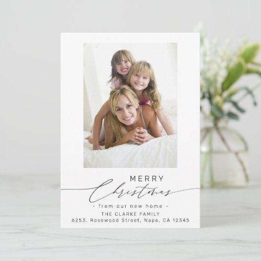 Script Frohe Weihnachten aus unserem neuen Zuhause (Stehend Vorderseite)