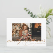 Script Frohe Weihnachten Elegante Weihnachtsfotoka (Stehend Vorderseite)