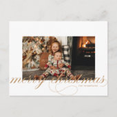 Script Frohe Weihnachten Elegantes Foto Postcard (Vorderseite)