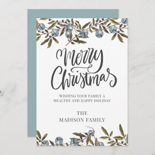 Script Frohe Weihnachten Illustrierte Glocken (Vorne/Hinten)