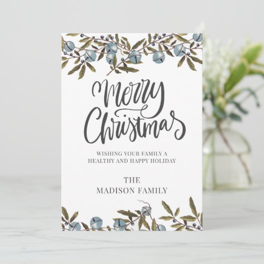 Script Frohe Weihnachten Illustrierte Glocken (Stehend Vorderseite)