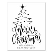 Script frohe Weihnachten mit Liebe, Familie groß Gummistempel (Prägung)