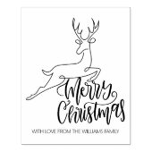 Script frohe Weihnachten, Moderne Linie Art Deer L Gummistempel (Prägung)
