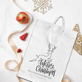 Script frohe Weihnachten, Moderne Linie Art Deer L Gummistempel