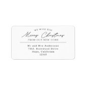 Script Frohe Weihnachten Neue Zuhause-Rücksendeadr Adressaufkleber (Vorne)