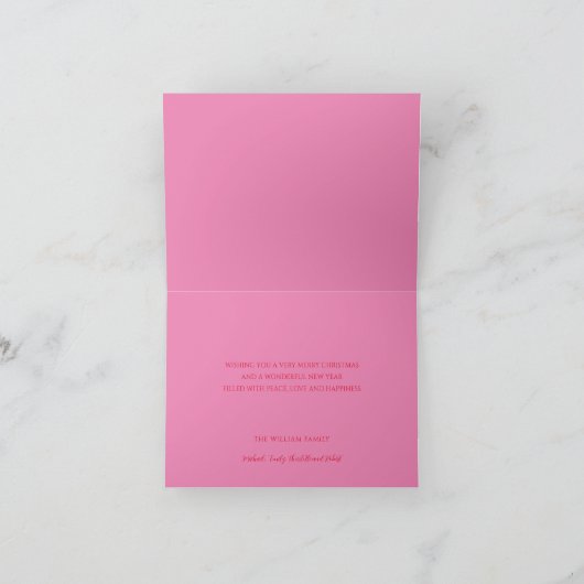 Script Frohe Weihnachten Rosa Rot (Innenseite)