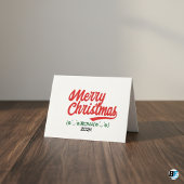 Script frohe Weihnachten rot mit Namen und Jahr