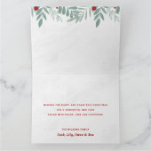 Script frohe Weihnachten rot und grün botanisch Karte (Innenseite)