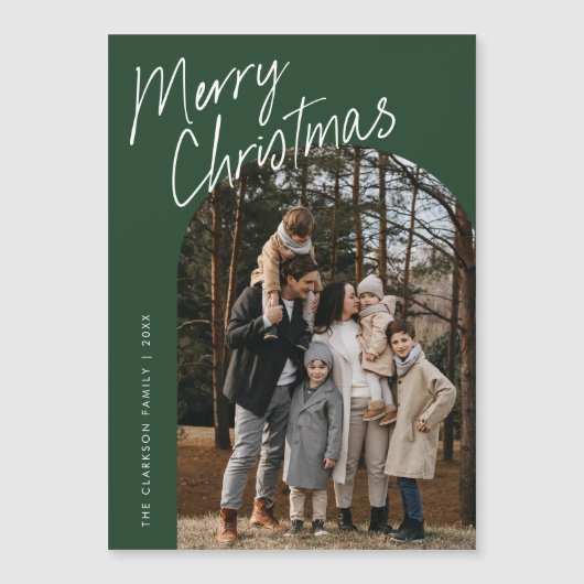Script Frohe Weihnachtsgeschichte Foto Magnetkarte (Vorderseite)