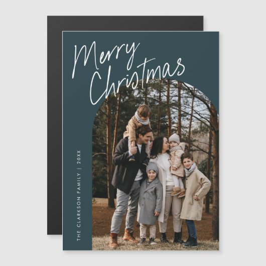 Script Frohe Weihnachtsgeschichte Foto Magnetkarte (Vorne/Hinten)