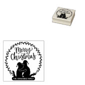 Script Frohe Weihnachtsmann Cat Rücksendeadresse Gummistempel (Stempel)