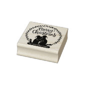 Script Frohe Weihnachtsmann Cat Rücksendeadresse Gummistempel (Stempel)