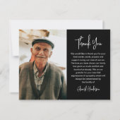 Script Funeral Photo Sympathy Dankeskarte (Vorderseite)