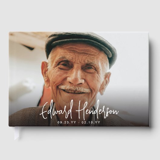 Script Funeral Photo Sympathy Gästebuch (Vorderseite)