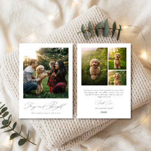 Script Furry & Bright Dog Modernes Foto Feiertagskarte