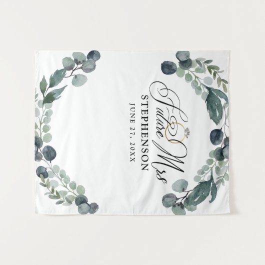 Script FUTURE MRS. Greenerity Brautparty Hintergru Wandteppich (Vorderseite (Horizontal))