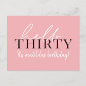 Script & geometrische 30. Geburtstag Postkarte (Vorderseite)