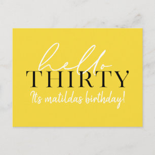 Script & geometrische 30. Geburtstag Postkarte