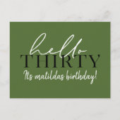 Script & geometrische 30. Geburtstag Postkarte (Vorderseite)