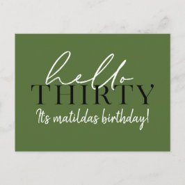 Script & geometrische 30. Geburtstag Postkarte