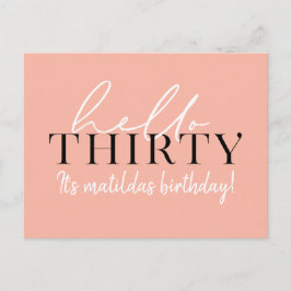 Script & geometrische 30. Geburtstag Postkarte