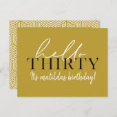 Script & geometrische 30. Geburtstag Postkarte (Vorne/Hinten)