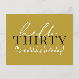 Script & geometrische 30. Geburtstag Postkarte