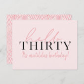 Script & geometrische 30. Geburtstag Postkarte (Vorne/Hinten)