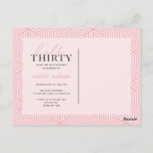 Script & geometrische 30. Geburtstag Postkarte (Rückseite)