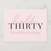 Script & geometrische 30. Geburtstag Postkarte (Vorderseite)