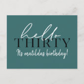 Script & geometrische 30. Geburtstag Postkarte (Vorderseite)