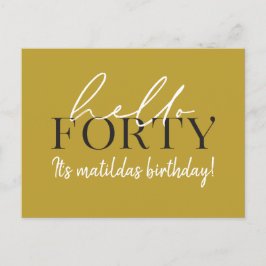 Script & geometrische 40. Geburtstagseinladung Einladungspostkarte