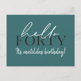 Script & geometrische 40. Geburtstagseinladung Einladungspostkarte