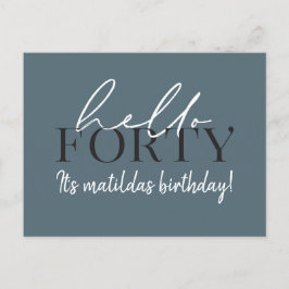 Script & geometrische 40. Geburtstagseinladung Einladungspostkarte