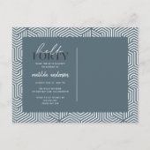 Script & geometrische 40. Geburtstagseinladung Einladungspostkarte (Rückseite)