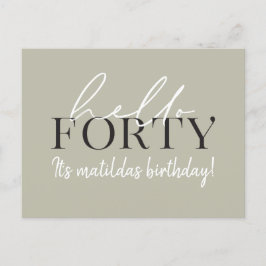 Script & geometrische 40. Geburtstagseinladung Einladungspostkarte