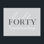 Script & geometrische 40. Geburtstagseinladung Einladungspostkarte<br><div class="desc">Moderne Schrift & geometrische vierzigste Geburtstagsfeier laden ein. Modernes geometrisches Backermuster. Teil einer Sammlung. Die Farbe kann geändert werden.</div>