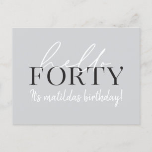 Script & geometrische 40. Geburtstagseinladung Einladungspostkarte
