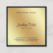 Script Glam Black Gold Mode Beruflich Quadratische Visitenkarte (Vorderseite)