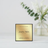 Script Glamour Black Gold Beruflich Gracful Quadratische Visitenkarte (Stehend Vorderseite)