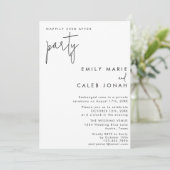 Script Glücklich Bis Ans Ende Der Party Hochzeitse Einladung (Stehend Vorderseite)