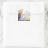 Script-Glückwunsch Abschluss Foto Custom Square St Quadratischer Aufkleber (Tasche)