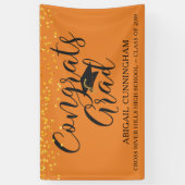 Script-GLÜCKWUNSCH GRAD Orange Glitzer Confetti Banner (Vertikal)