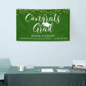 Script GLÜCKWUNSCHS GRAD Gold Glitzer Green Banner (Messeveranstaltung)