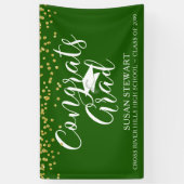Script GLÜCKWUNSCHS GRAD Gold Glitzer Green Banner (Vertikal)