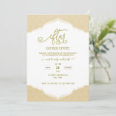 Script Gold and white ramadan Iftar Invitation Einladung (Stehend Vorderseite)