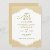 Script Gold and white ramadan Iftar Invitation Einladung (Vorne/Hinten)